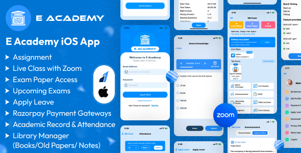 [Download] E-Academy – Online Classes / Institute / Tuition And Course Management (iOS App + Admin Panel) 