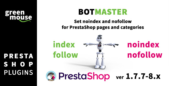 Nulled BotMaster – set noindex and nofollow for PrestaShop pages and categories free download