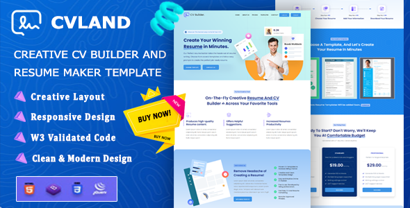Nulled CVLand – CV Builder & Resume Maker Bootstrap Template free download