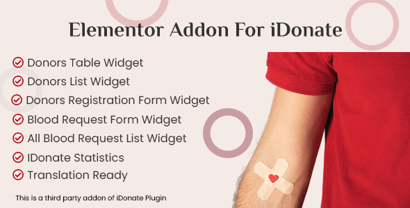 [Download] Elementor Addon for IDonatePro – Blood Donation, Request And Donor Management 