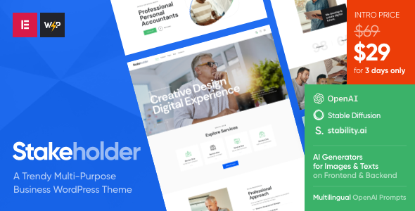 Nulled Stakeholder – Business WordPress Theme free download