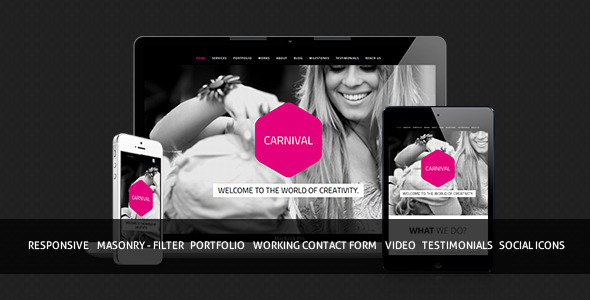 Download Carnival – Responsive Single Portfolio Template Nulled 
