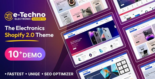 Nulled E-Techno – Shopify Theme for Electronics, Technology Multipurpose Shopify Theme free download