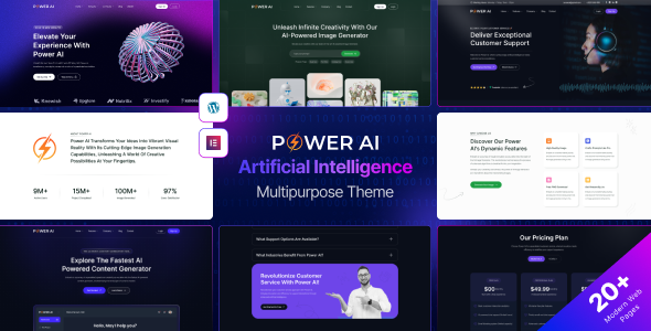 [Download] PowerAI – Startup AI Services WordPress Theme for Elementor 