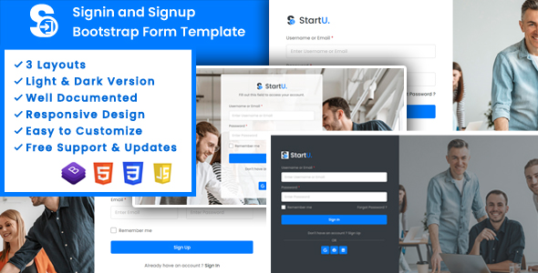 Nulled Startu – Signin and Signup Bootstrap Form Template free download