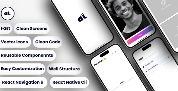 Nulled FacewayAI | The AI-Powered React Native App |With Used Firebase  for Creative Images free download