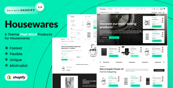 Nulled Housewares – Kitchen Appliances Shopify 2.0 Design Template free download