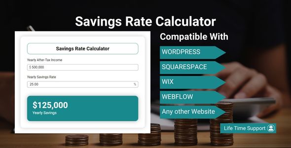 Nulled Savings Rate Calculator – Web Calculator for your Website free download