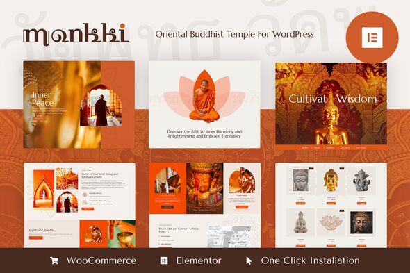 [Download] Monkki – Oriental Buddhist Temple Elementor Pro Template Kit 