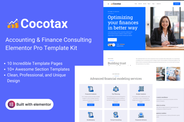[Download] Cocotax – Accounting & Finance Consulting Elementor Pro Template Kit 
