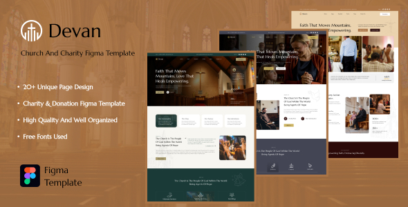 [Download] Devan – Church and Charity Figma Template 