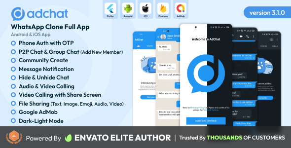 Nulled AdChat – WhatsApp Clone Android & iOS app free download