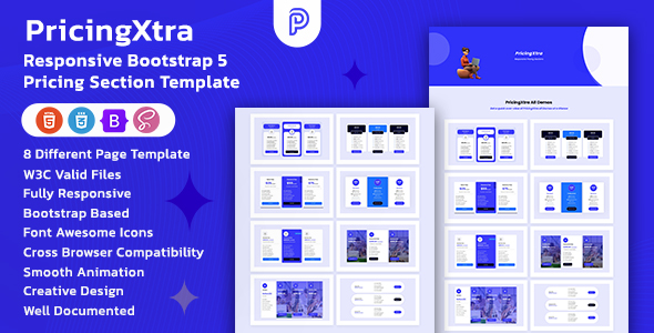 [Download] PricingXtra – Bootstrap 5 Pricing Table Section Template 