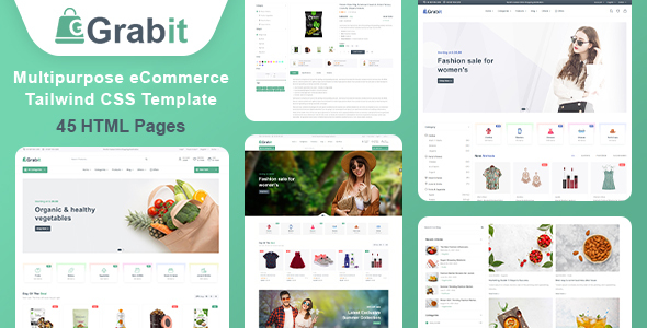 Nulled Grabit – Multipurpose eCommerce Tailwind CSS Template free download