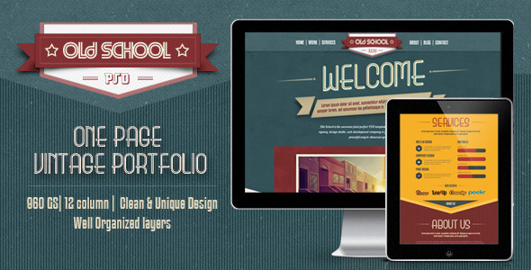 Download One Page PSD Vintage Portfolio – Old School Nulled 