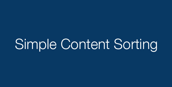 Download Simple Content Sorting Nulled 