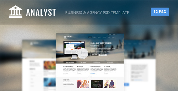Download Analyst – Business & Agency PSD Template Nulled 