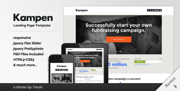 Download Kampen Responsive HTML Landing Page Template Nulled 