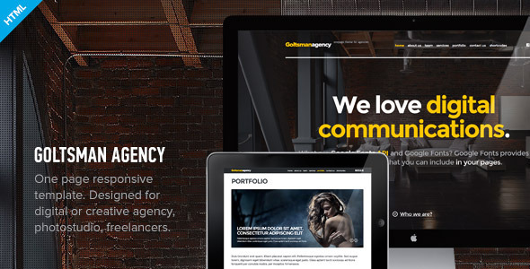 Download Goltsman Agency – One Page Responsive Template Nulled 