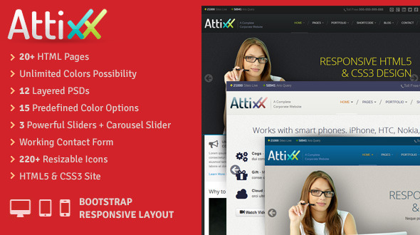 Download Attixx – Responsive Corporate HTML Theme Nulled 