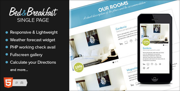 Download Bed&Breakfast Responsive Single Page Nulled 