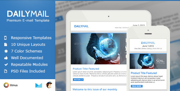 Download Daily Mail – Clean & Responsive Email Template  Nulled 
