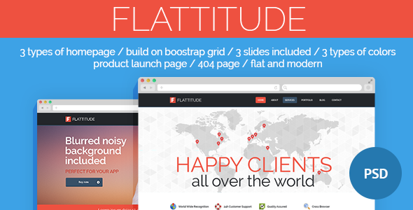 Download Flattitude – A Flat Multi-Purpose PSD Template  Nulled 