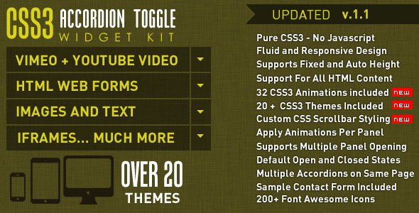 Download CSS3 Accordion and Toggle Widget Kit Nulled 
