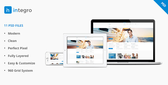 Download Integro – Portfolio and Blog PSD Nulled 