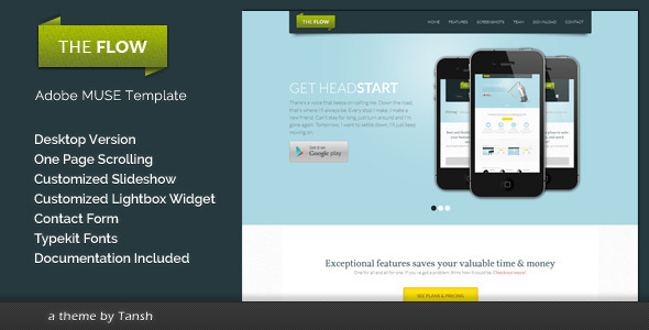 Download The Flow One Page Muse Template Nulled 
