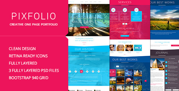 Download Pixfolio – Creative One Page Portfolio Nulled 