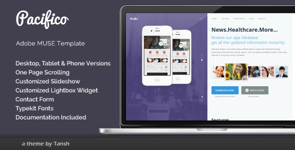 Download Pacifico One Page Muse Template Nulled 