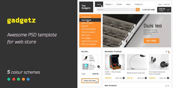 Download Gadgetz – PSD Template Nulled 