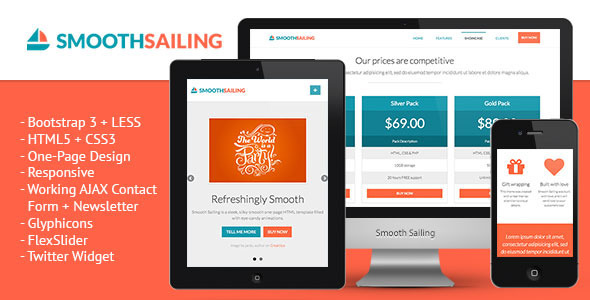Download Smooth Sailing – One-Page Bootstrap 3 Landing Page Nulled 