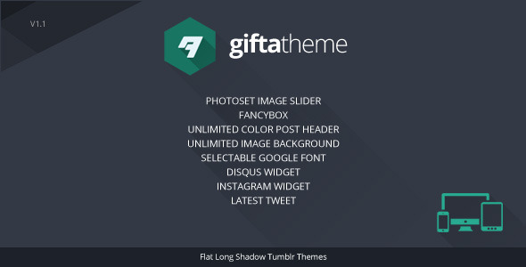 Download Gifta – Flat Long Shadow Tumblr Theme  Nulled 
