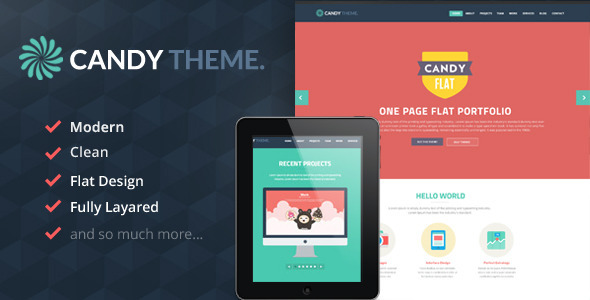 Download Candy – Onepage Flat PSD Nulled 