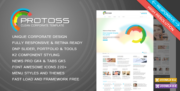 Download Protoss Clean Corporate Template For Joomla! Nulled 