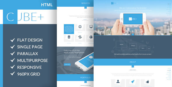 Download Cube+ | One Page Parallax HTML Template Nulled 