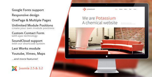 Download Potassium :: Joomla One Page Template Nulled 