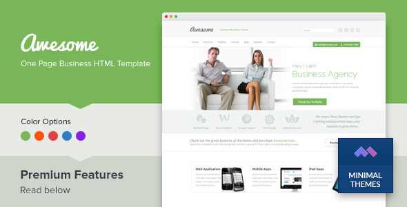 Download Awesome – One Page Business Template Nulled 
