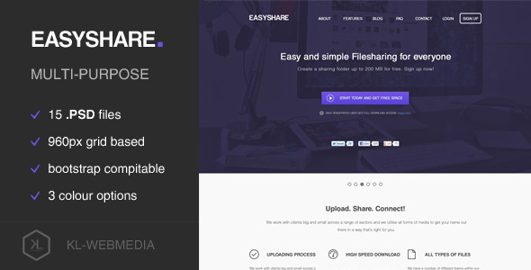 Download Easyshare – Filesharing PSD Template Nulled 