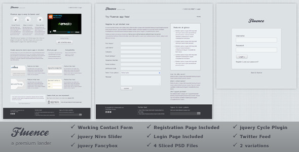 Download Fluence Landing Page Nulled 