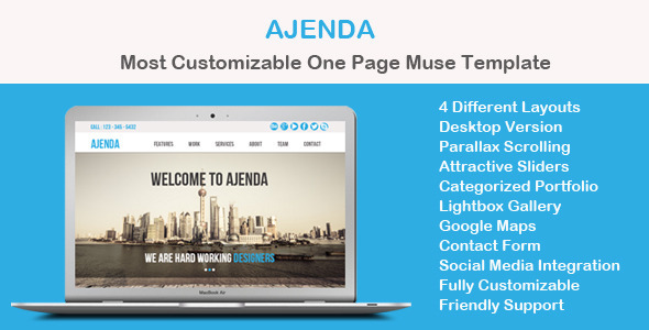 Download Ajenda – Multi-purpose One Page Muse Template Nulled 