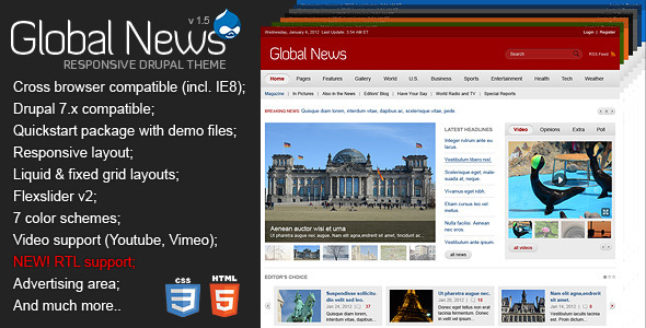 Download Global News Portal – Responsive Drupal Theme Nulled 