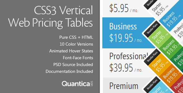 Download CSS3 Vertical Web Pricing Tables Nulled 