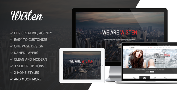 Download Wisten One Page PSD Theme Nulled 