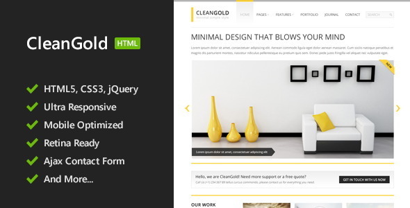 Download CleanGold – HTML5 Site Template Nulled 