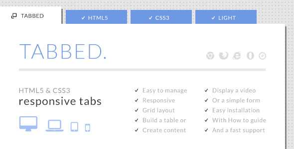 Download Tabbed – HTML5 & CSS3 Responsive Tabs Nulled 