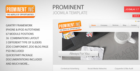 Download Prominent – Joomla Template Nulled 