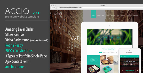 Download Accio | Responsive Onepage Parallax Site Template Nulled 